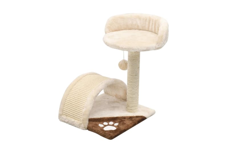 Kloretre med klorestolpe i sisal 40 cm beige og brun - Beige/Brun - Sport & fritid - Til dyrene - Katt - Kattemøbler