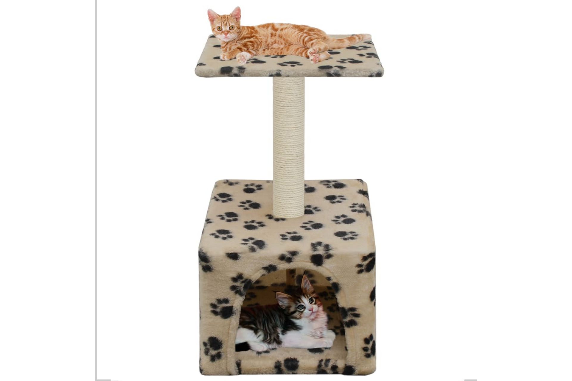 Kloretre med klorestolpe i sisal 55 cm poteavtrykk beige - Beige - Sport & fritid - Til dyrene - Katt - Kattemøbler