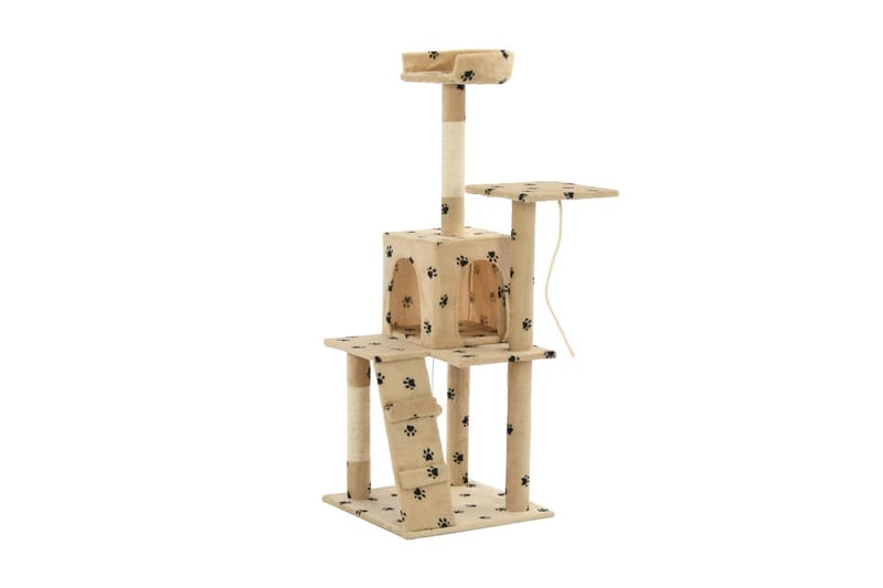 Kloretre med klorestolper i sisal 120 cm poteavtrykk beige - Beige - Sport & fritid - Til dyrene - Katt - Kattemøbler