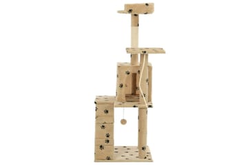 Kloretre med klorestolper i sisal 120 cm poteavtrykk beige - Beige - Sport & fritid - Til dyrene - Katt - Kattemøbler