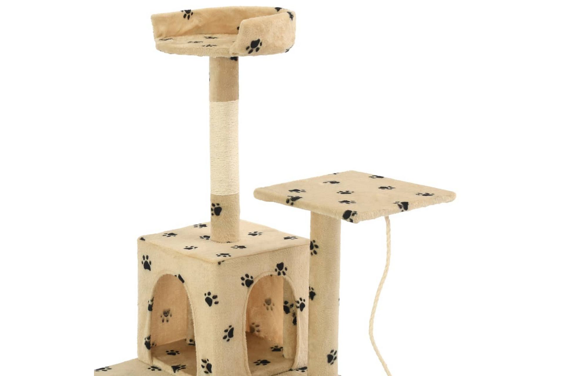 Kloretre med klorestolper i sisal 120 cm poteavtrykk beige - Beige - Sport & fritid - Til dyrene - Katt - Kattemøbler
