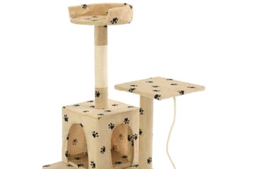 Kloretre med klorestolper i sisal 120 cm poteavtrykk beige - Beige - Sport & fritid - Til dyrene - Katt - Kattemøbler