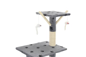 Kloretre med klorestolper i sisal 138 cm poteavtrykk grå - Grå - Sport & fritid - Til dyrene - Katt - Kattemøbler