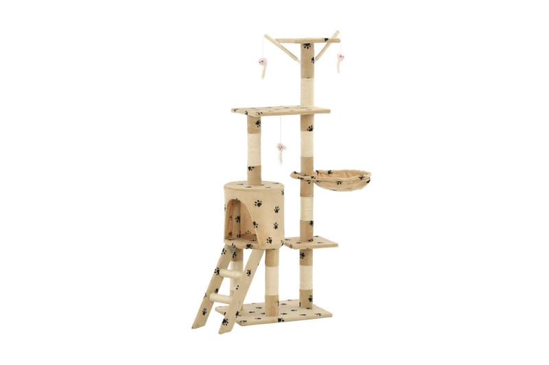 Kloretre med klorestolper i sisal 138 cm poteavtrykk beige - Beige - Sport & fritid - Til dyrene - Katt - Kattemøbler