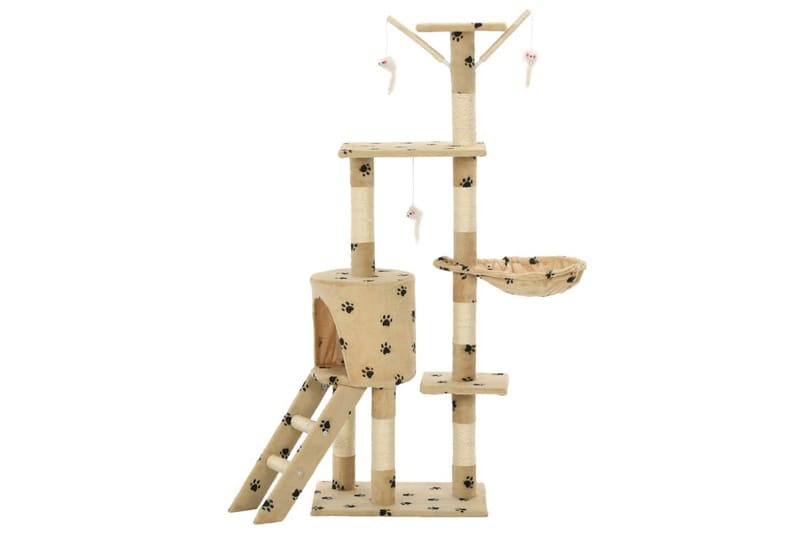 Kloretre med klorestolper i sisal 138 cm poteavtrykk beige - Beige - Sport & fritid - Til dyrene - Katt - Kattemøbler