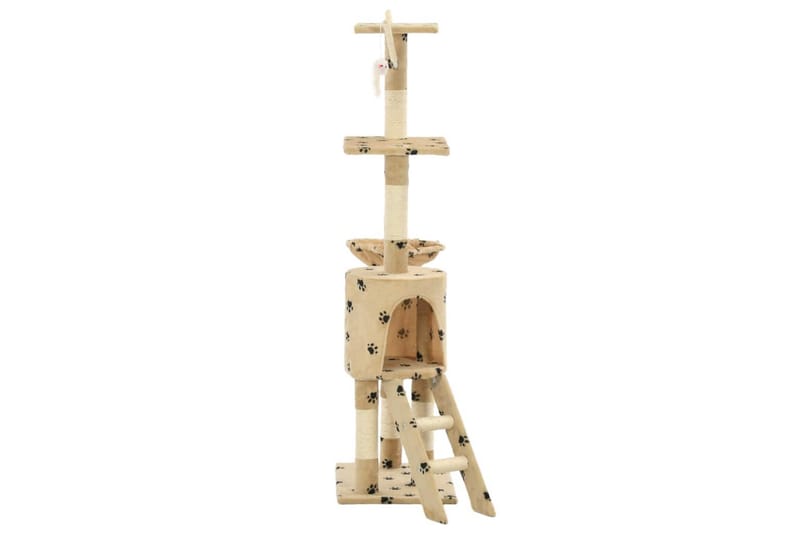 Kloretre med klorestolper i sisal 138 cm poteavtrykk beige - Beige - Sport & fritid - Til dyrene - Katt - Kattemøbler