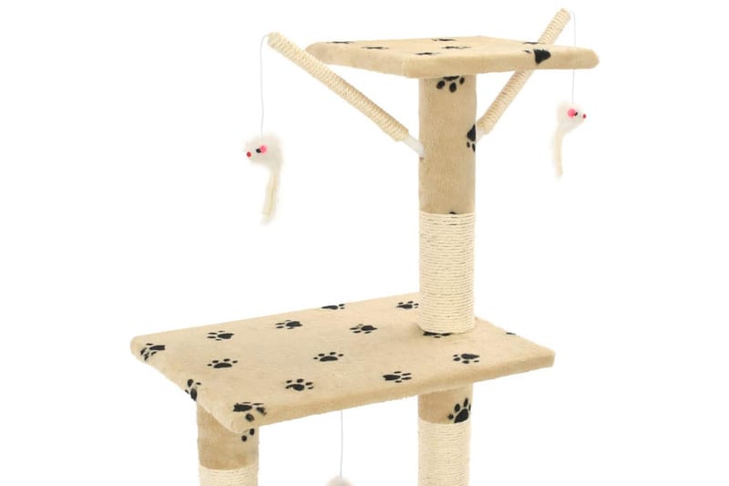 Kloretre med klorestolper i sisal 138 cm poteavtrykk beige - Beige - Sport & fritid - Til dyrene - Katt - Kattemøbler