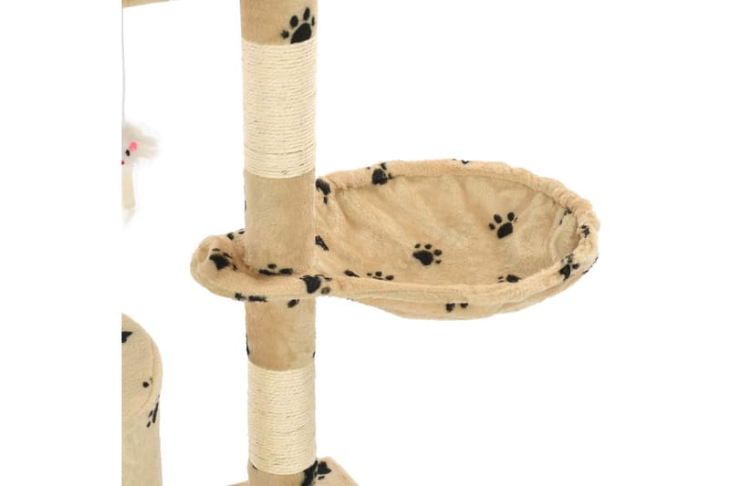 Kloretre med klorestolper i sisal 138 cm poteavtrykk beige - Beige - Sport & fritid - Til dyrene - Katt - Kattemøbler