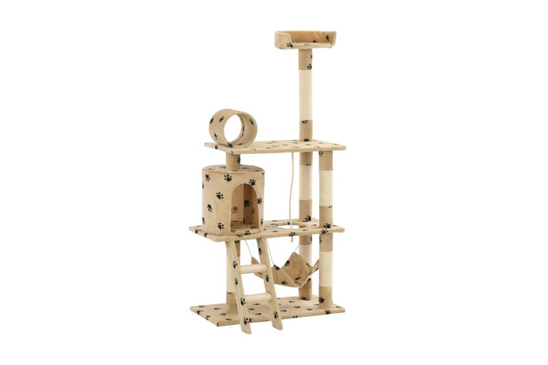 Kloretre med klorestolper i sisal 140 cm poteavtrykk beige - Beige - Sport & fritid - Til dyrene - Katt - Kattemøbler