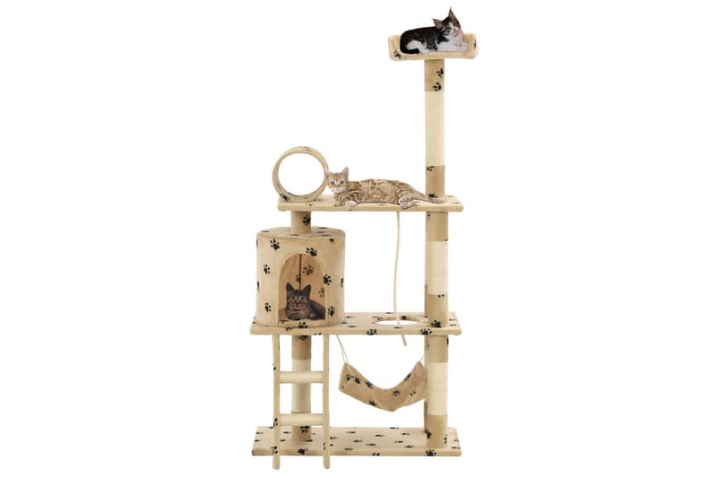 Kloretre med klorestolper i sisal 140 cm poteavtrykk beige - Beige - Sport & fritid - Til dyrene - Katt - Kattemøbler