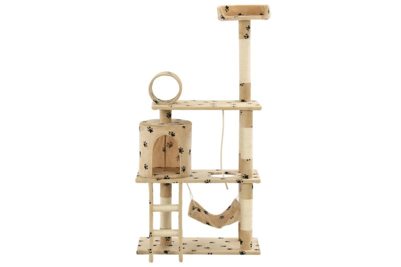 Kloretre med klorestolper i sisal 140 cm poteavtrykk beige - Beige - Sport & fritid - Til dyrene - Katt - Kattemøbler