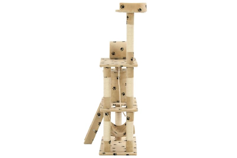 Kloretre med klorestolper i sisal 140 cm poteavtrykk beige - Beige - Sport & fritid - Til dyrene - Katt - Kattemøbler