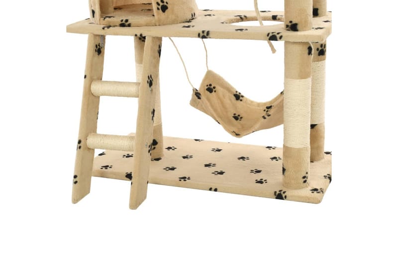 Kloretre med klorestolper i sisal 140 cm poteavtrykk beige - Beige - Sport & fritid - Til dyrene - Katt - Kattemøbler