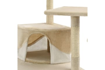 Kloretre med klorestolper i sisal 203 cm beige og hvit - Beige - Sport & fritid - Til dyrene - Katt - Kattemøbler
