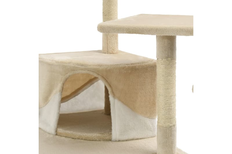 Kloretre med klorestolper i sisal 203 cm beige og hvit - Beige - Sport & fritid - Til dyrene - Katt - Kattemøbler