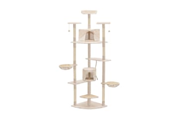 Kloretre med klorestolper i sisal 203 cm beige og hvit - Beige - Sport & fritid - Til dyrene - Katt - Kattemøbler