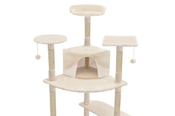 Kloretre med klorestolper i sisal 203 cm beige og hvit - Beige - Sport & fritid - Til dyrene - Katt - Kattemøbler