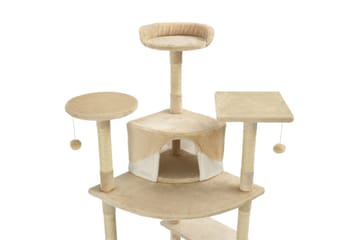 Kloretre med klorestolper i sisal 203 cm beige og hvit - Beige - Sport & fritid - Til dyrene - Katt - Kattemøbler