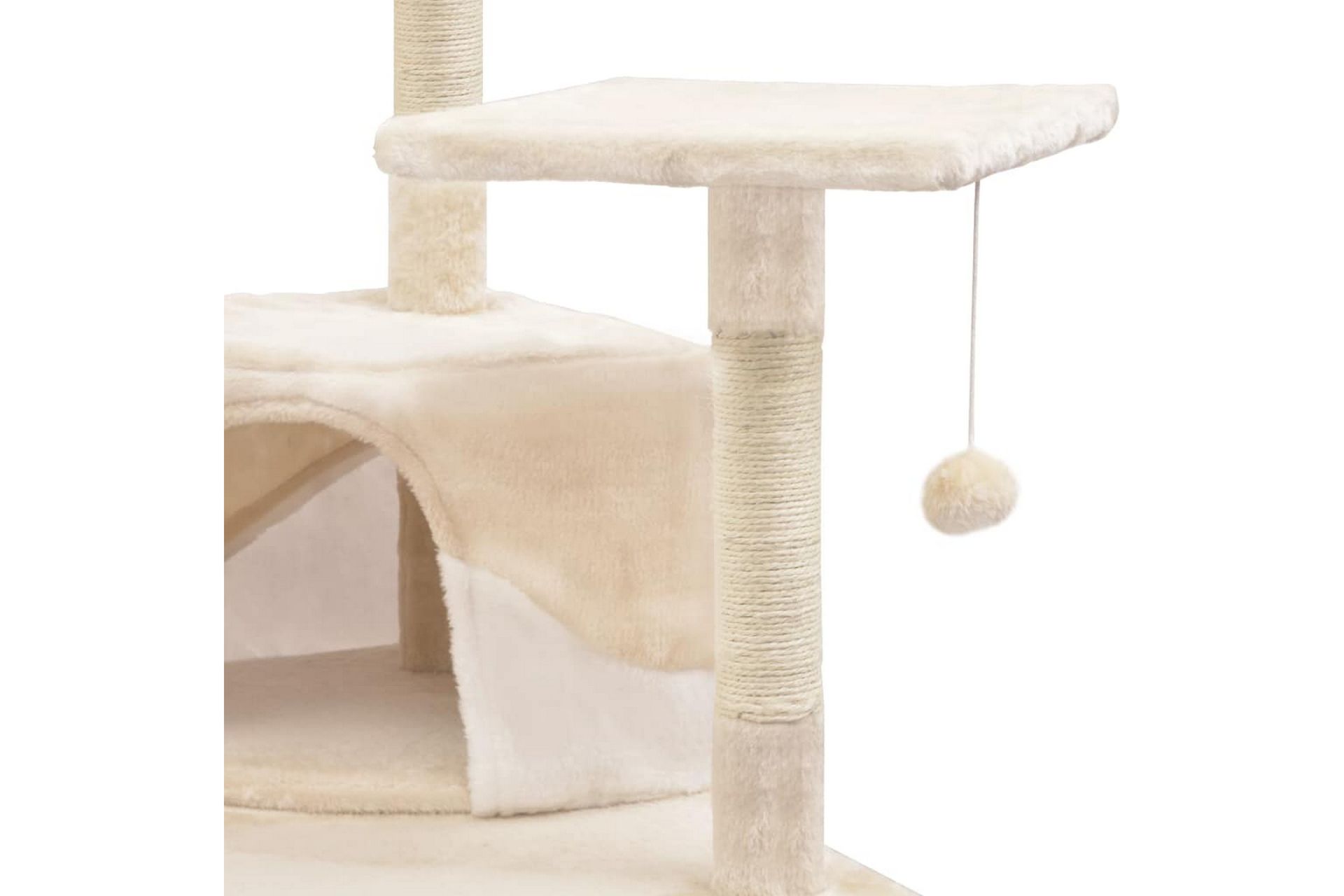 Kloretre med klorestolper i sisal 203 cm beige og hvit - Beige - Sport & fritid - Til dyrene - Katt - Kattemøbler