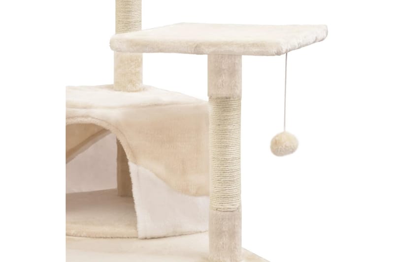 Kloretre med klorestolper i sisal 203 cm beige og hvit - Beige - Sport & fritid - Til dyrene - Katt - Kattemøbler
