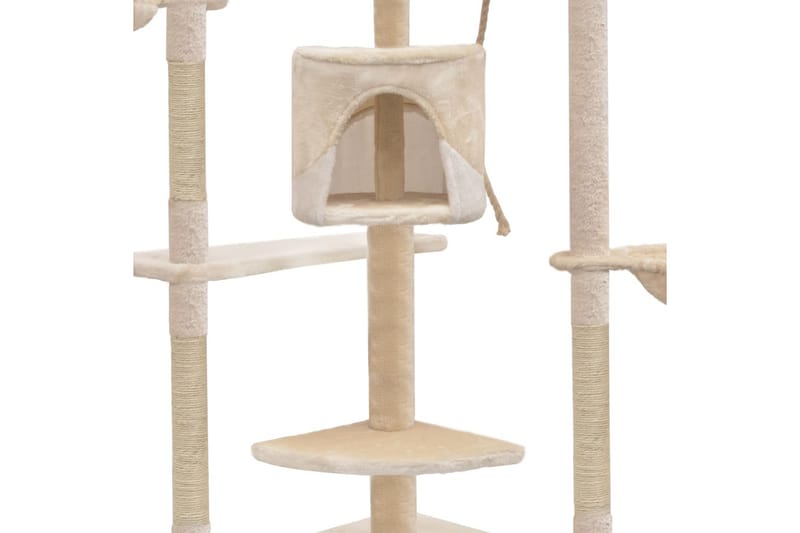 Kloretre med klorestolper i sisal 203 cm beige og hvit - Beige - Sport & fritid - Til dyrene - Katt - Kattemøbler