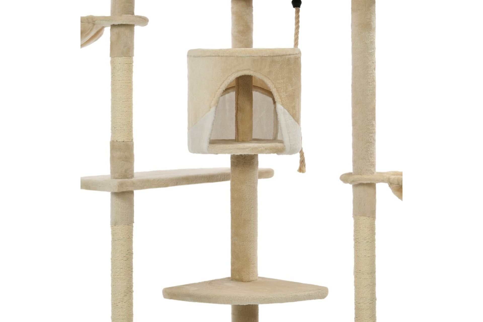 Kloretre med klorestolper i sisal 203 cm beige og hvit - Beige - Sport & fritid - Til dyrene - Katt - Kattemøbler
