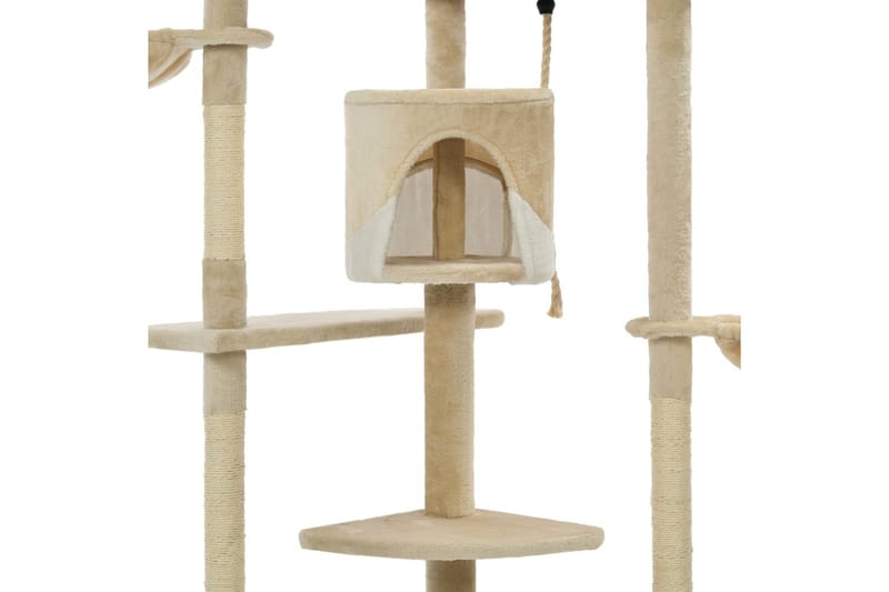 Kloretre med klorestolper i sisal 203 cm beige og hvit - Beige - Sport & fritid - Til dyrene - Katt - Kattemøbler