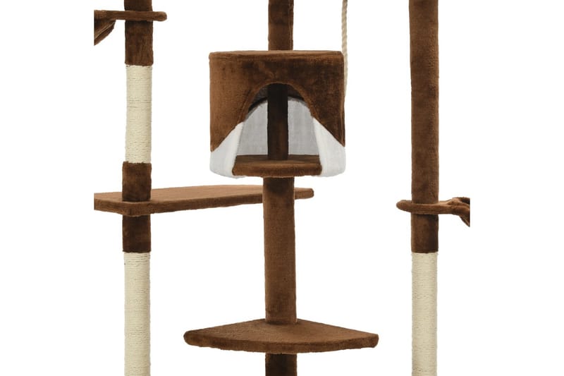 Kloretre med klorestolper i sisal 203 cm brun og hvit - Brun/Hvit - Kattemøbler