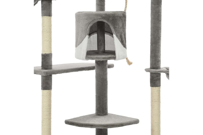 Kloretre med klorestolper i sisal 203 cm grå og hvit - Grå/Hvit - Kattemøbler
