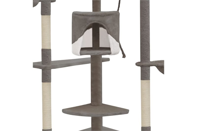 Kloretre med klorestolper i sisal 203 cm grå og hvit - Grå/Hvit - Kattemøbler