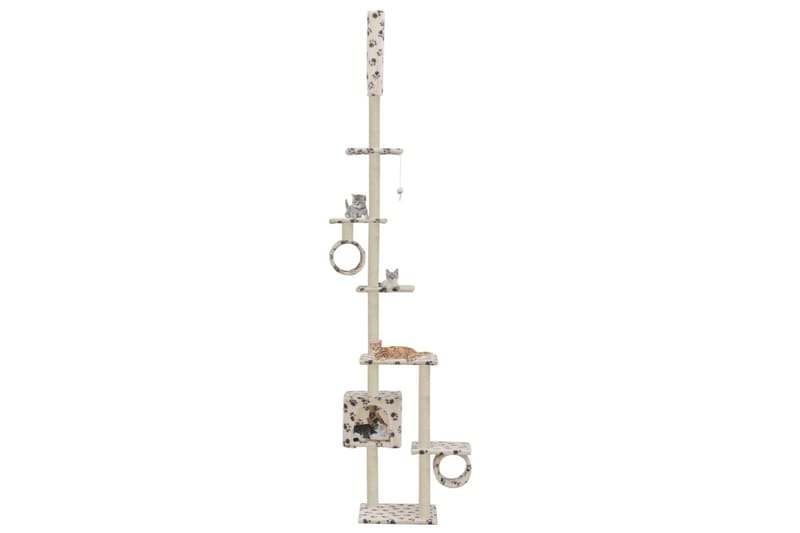 Kloretre med klorestolper i sisal 260 cm poteavtrykk beige - Beige - Sport & fritid - Til dyrene - Katt - Kattemøbler