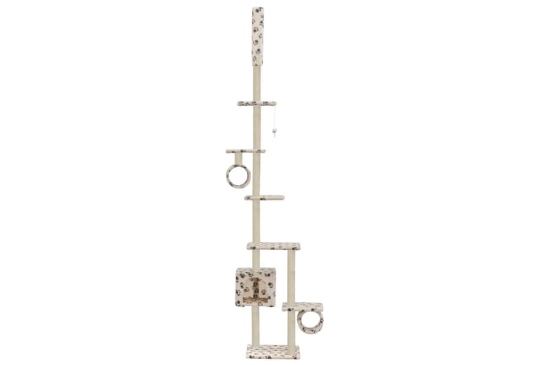 Kloretre med klorestolper i sisal 260 cm poteavtrykk beige - Beige - Sport & fritid - Til dyrene - Katt - Kattemøbler
