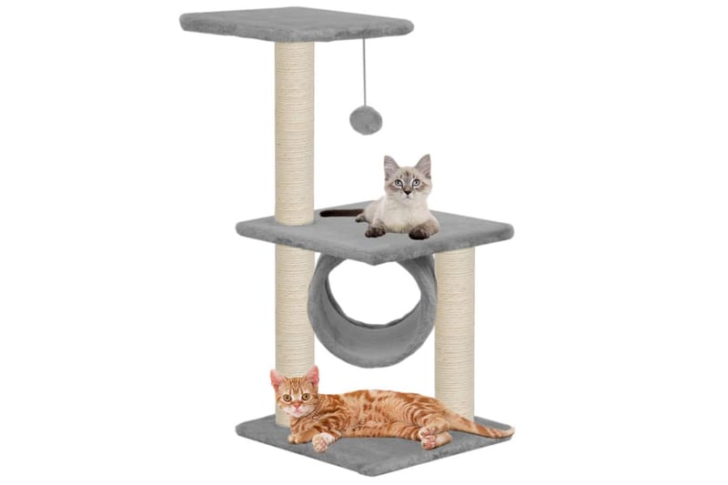 Kloretre med klorestolper i sisal 65 cm grå - Grå - Sport & fritid - Til dyrene - Katt - Kattemøbler
