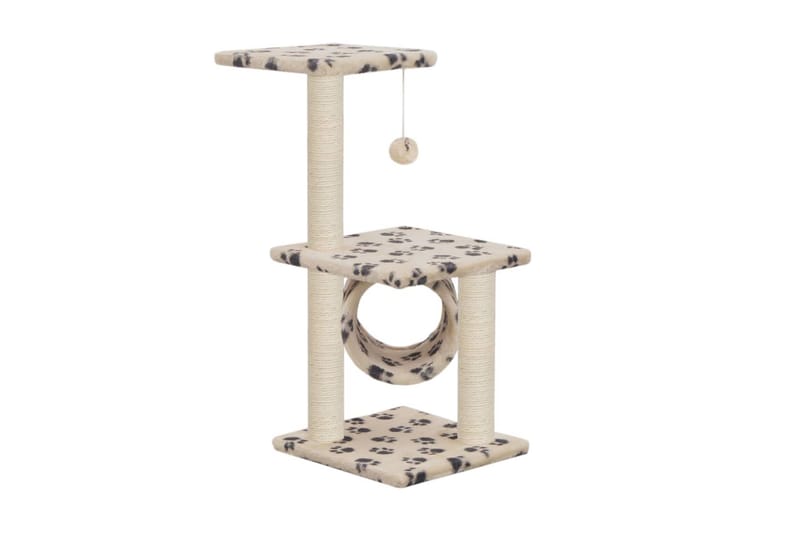 Kloretre med klorestolper i sisal 65 cm poteavtrykk beige - Beige - Sport & fritid - Til dyrene - Katt - Kattemøbler