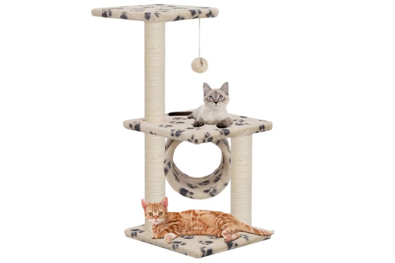 Kloretre med klorestolper i sisal 65 cm poteavtrykk beige - Beige - Sport & fritid - Til dyrene - Katt - Kattemøbler