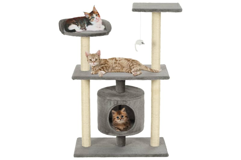 Kloretre med klorestolper i sisal 95 cm grå - Grå - Sport & fritid - Til dyrene - Katt - Kattemøbler