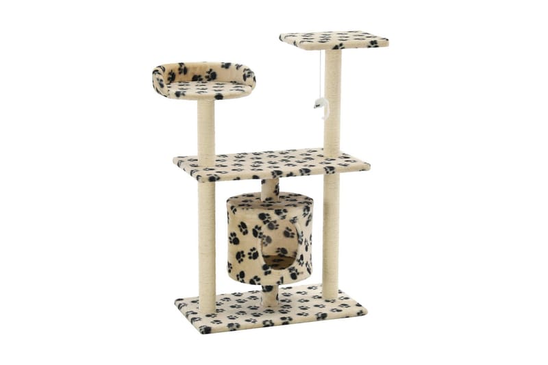 Kloretre med klorestolper i sisal 95 cm poteavtrykk beige - Beige - Sport & fritid - Til dyrene - Katt - Kattemøbler