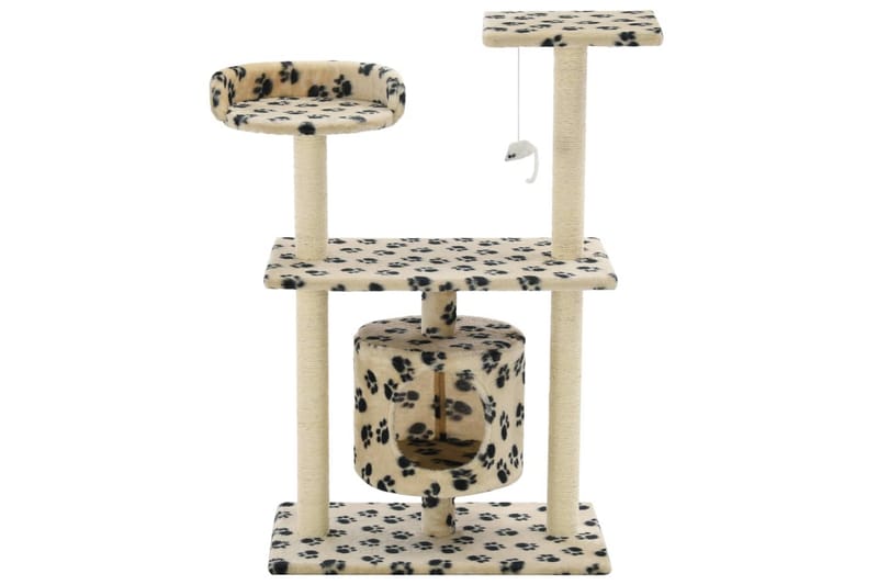 Kloretre med klorestolper i sisal 95 cm poteavtrykk beige - Beige - Sport & fritid - Til dyrene - Katt - Kattemøbler