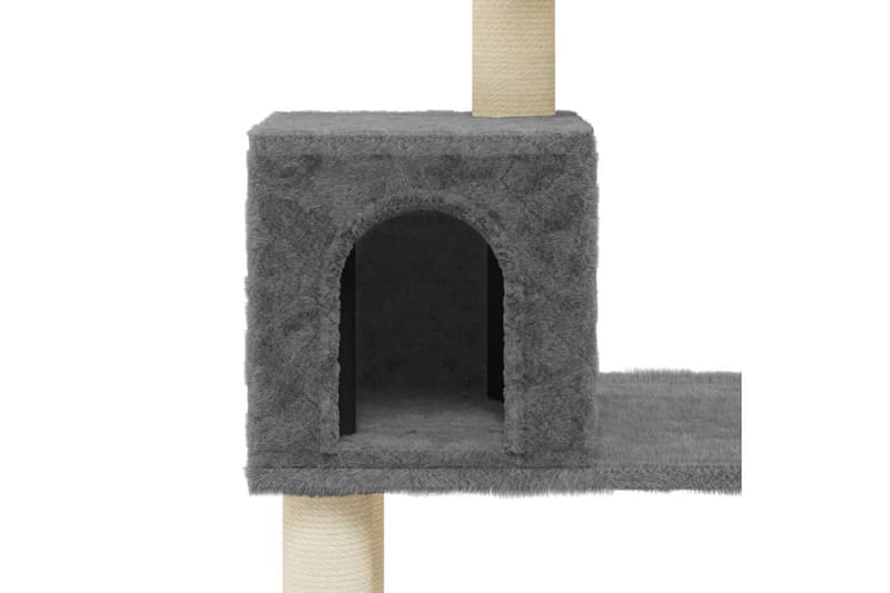 Kloretre med klorestolper i sisal mørkegrå 147 cm - Grå - Klorestativ & kloremøbler - Kattemøbler