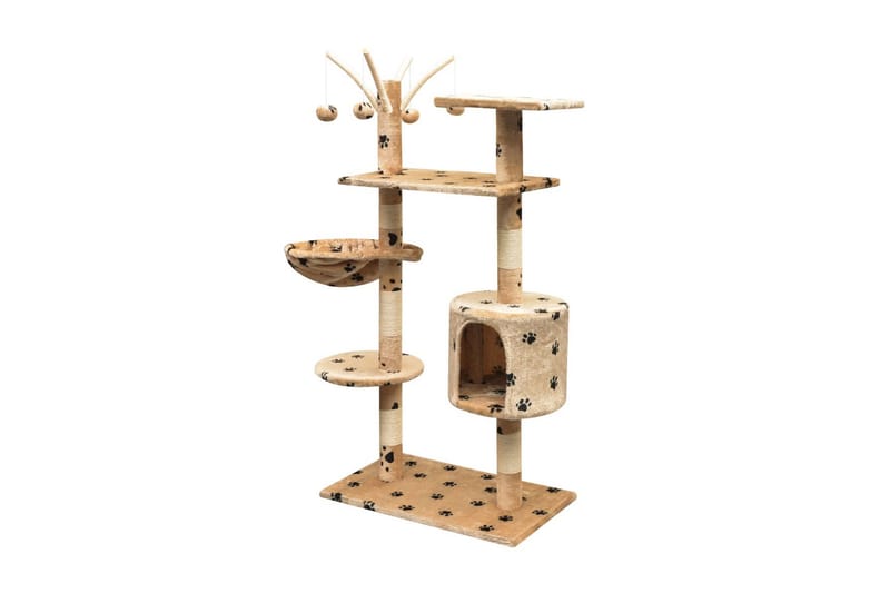 Kloretre med sisal klorestang 125 cm poteavtrykk - Beige - Sport & fritid - Til dyrene - Katt - Kattemøbler