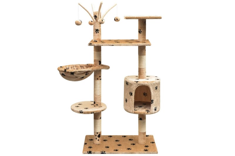 Kloretre med sisal klorestang 125 cm poteavtrykk - Beige - Sport & fritid - Til dyrene - Katt - Kattemøbler