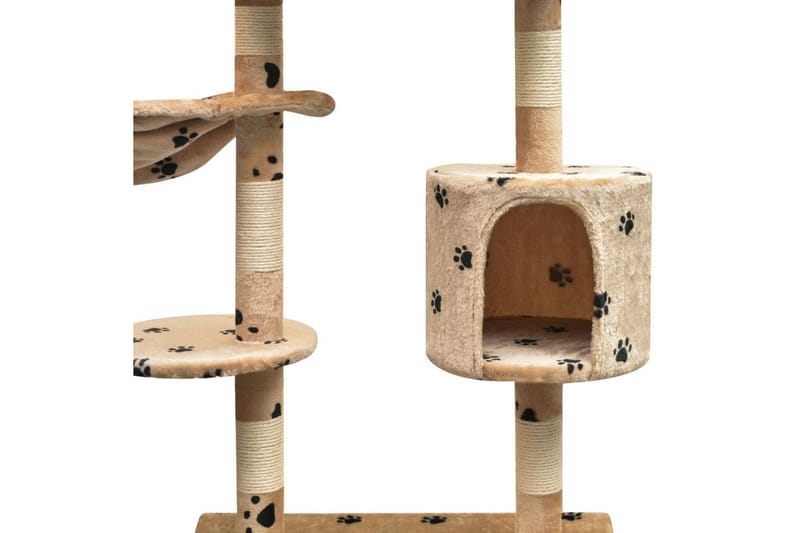 Kloretre med sisal klorestang 125 cm poteavtrykk - Beige - Sport & fritid - Til dyrene - Katt - Kattemøbler