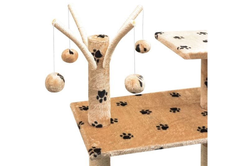 Kloretre med sisal klorestang 125 cm poteavtrykk - Beige - Kattemøbler