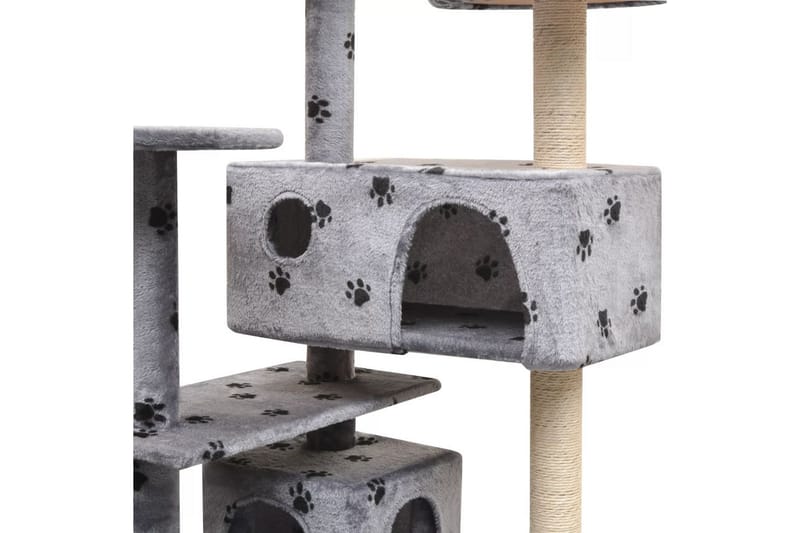 Kloretre med sisal klorestang 125 cm poteavtrykk grå - Grå - Kattemøbler