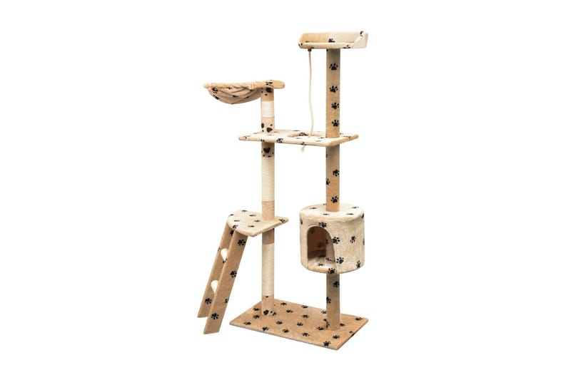Kloretre med sisal klorestang 150 cm poteavtrykk beige - Beige - Sport & fritid - Til dyrene - Katt - Kattemøbler