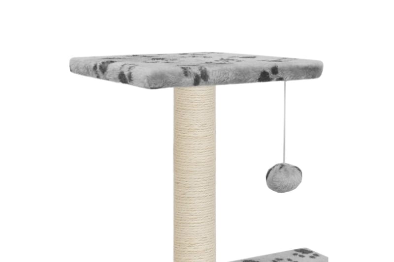 Kloretre med klorestolper i sisal 65 cm poteavtrykk grå - Grå - Kattemøbler