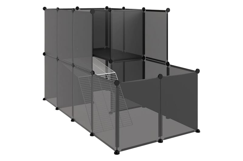 beBasic Smådyrbur svart 142x74x93 cm PP og stål - Svart - Sport & fritid - Til dyrene - Små dyr - Bur smådyr - Kaninbur & kaninhus