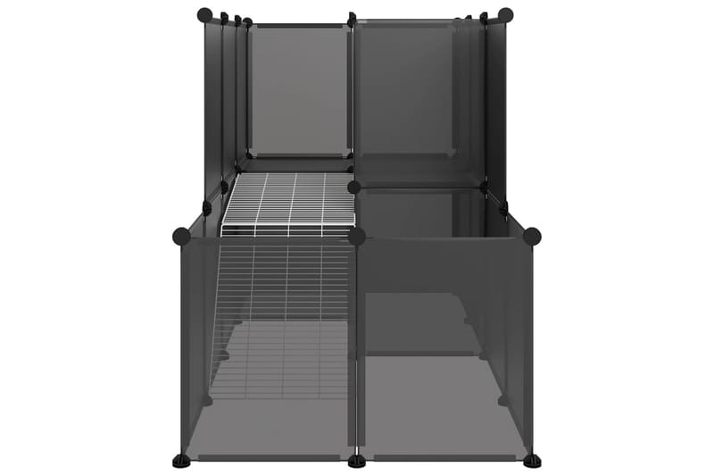 beBasic Smådyrbur svart 142x74x93 cm PP og stål - Svart - Sport & fritid - Til dyrene - Små dyr - Bur smådyr - Kaninbur & kaninhus