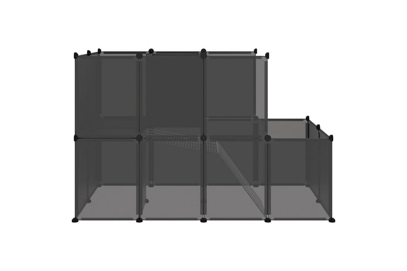 beBasic Smådyrbur svart 142x74x93 cm PP og stål - Svart - Kaninbur & kaninhus