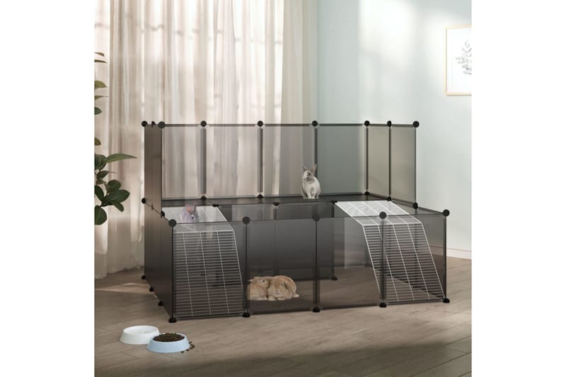 beBasic Smådyrbur svart 143x107x93 cm PP og stål - Svart - Sport & fritid - Til dyrene - Små dyr - Bur smådyr - Kaninbur & kaninhus